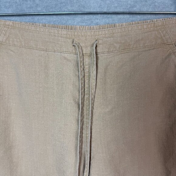 J Crew Denim M Tie Waist Seaside Pants Linen Blend Desert Sand Tan Beach Coastal - Picture 5 of 15